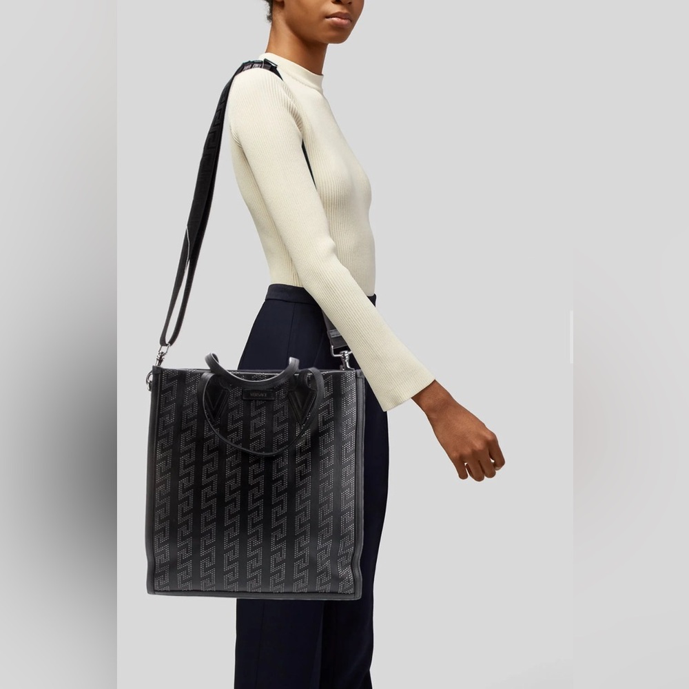 VERSACE Monogram Tote Leather Bag